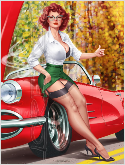 Lorenzo artworks, pin-up art