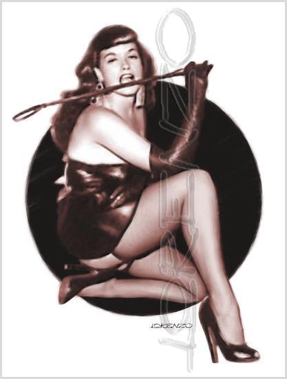 Lorenzo artworks, pin-up art, tribute to Bettie Page