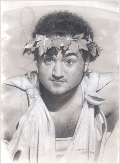 Lorenzo artworks, portraits, John Belushi as Bluto Blutarsky