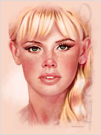 Lorenzo artworks, portraits, Britt Ekland
