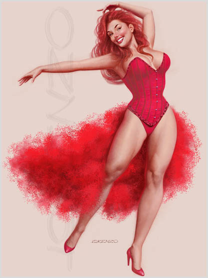 Lorenzo artworks, pin-up art