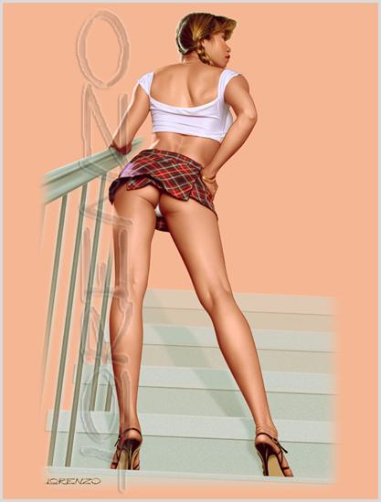 Lorenzo artworks, pin-up art, Model Mai Nguyen
