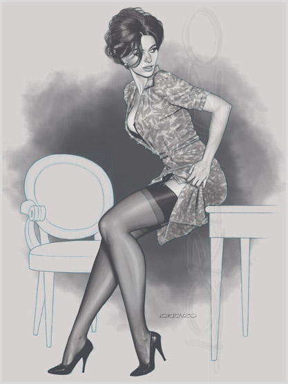 Lorenzo artworks, pin-up art