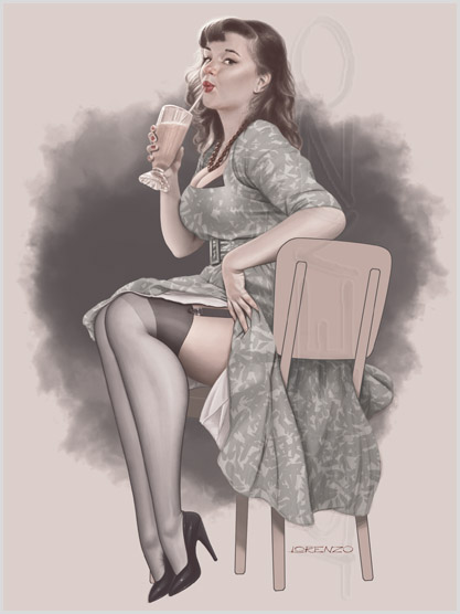 Lorenzo artworks, pin-up art