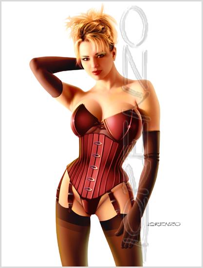 Lorenzo artworks, pin-up art, Model Veronika Kotlajic