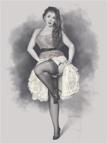 Lorenzo artworks, pin-up art