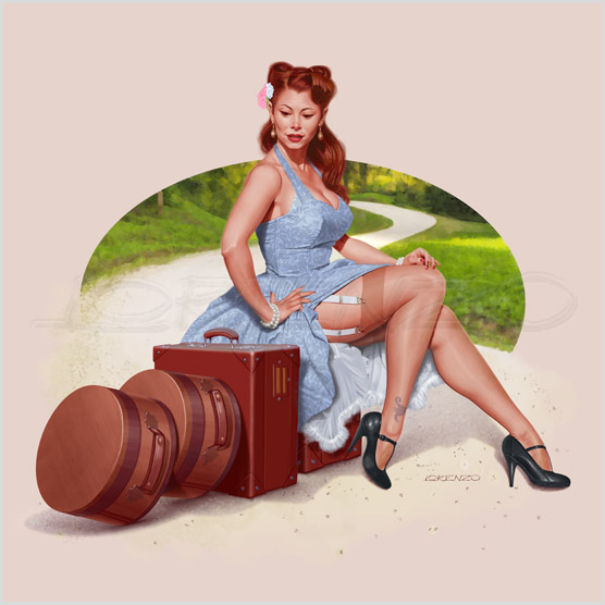 Lorenzo artworks, pin-up art