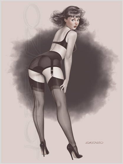 Lorenzo artworks, pin-up art