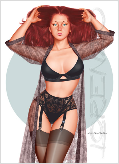Lorenzo artworks, pin-up art 