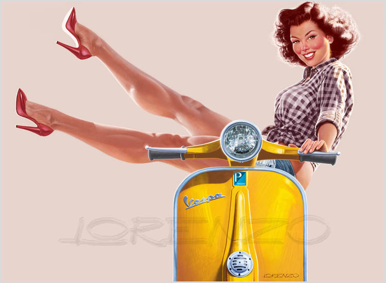 Lorenzo artworks, pin-up art