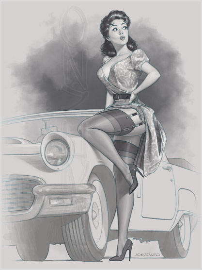 Lorenzo artworks, pin-up art