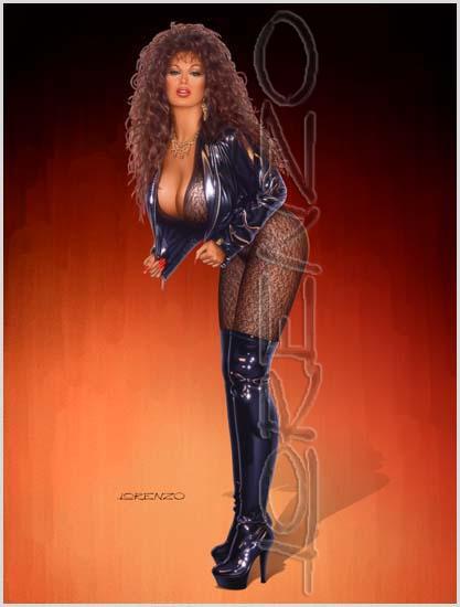 Lorenzo artworks, pin-up art, Model Jasmine Fantasy