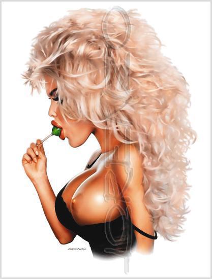 Lorenzo artworks, caricatures, Victoria Silvstedt