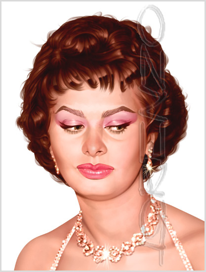 Lorenzo artworks, portraits, Sofia Loren
