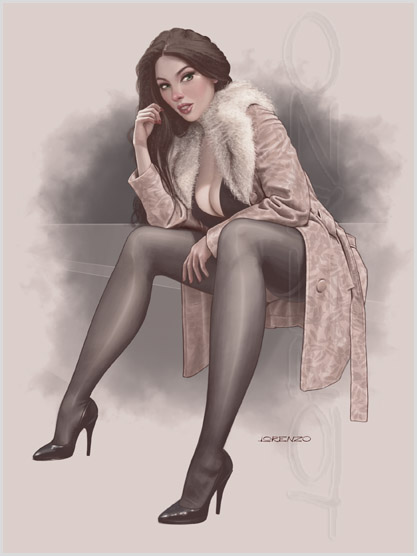 Lorenzo artworks, pin-up art