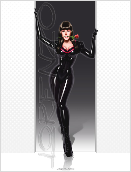 Lorenzo artworks, pin-up art, Model Sayuri Geish