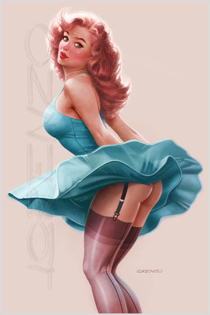 Lorenzo artworks, pin-up art