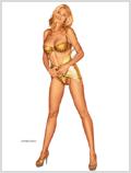 Lorenzo artworks, pin-up art, Model Anna-Marie Goddard