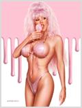 Lorenzo artworks, pin-up art, Model Julie Strain