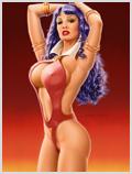 Lorenzo artworks, pin-up art, Model Julie Strain