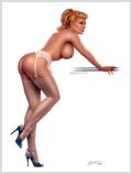 Lorenzo artworks, pin-up art, Model Kay O'Hara
