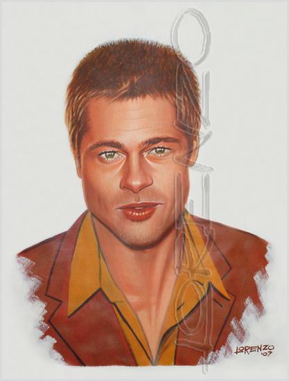 Lorenzo artworks, portraits, Brad Pitt