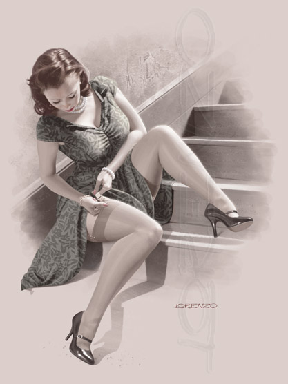 Lorenzo artworks, pin-up art