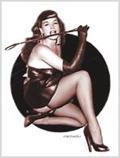Lorenzo artworks, pin-up art, tribute to Bettie Page