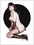 Lorenzo artworks, pin-up art, tribute to Bettie Page